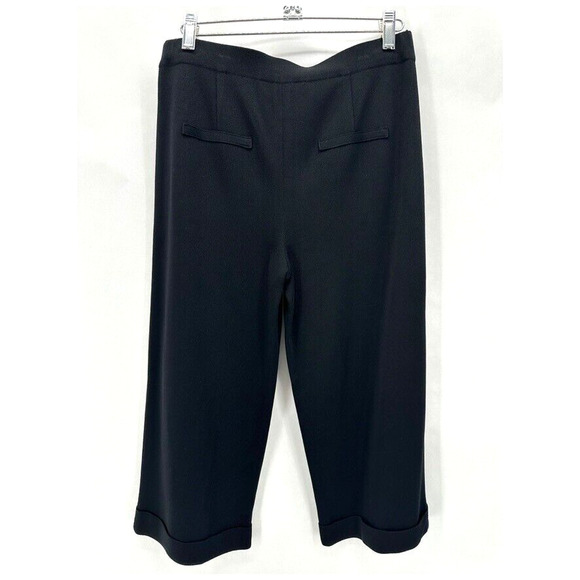 Misook Cropped Pull-on Pants Size XS Black Knit Cuffed Preppy Quiet Luxury City - Picture 6 of 11